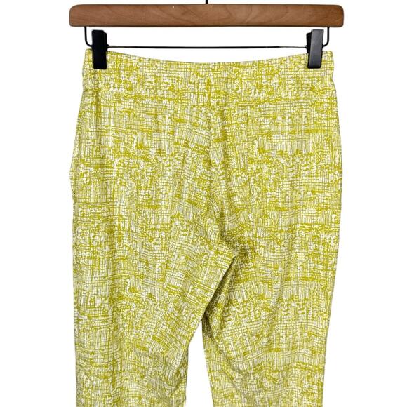 Marla Wynne PETITE Flatter Fit Olive Green Print Stretch Pull On Ankle Pants - Picture 4 of 9